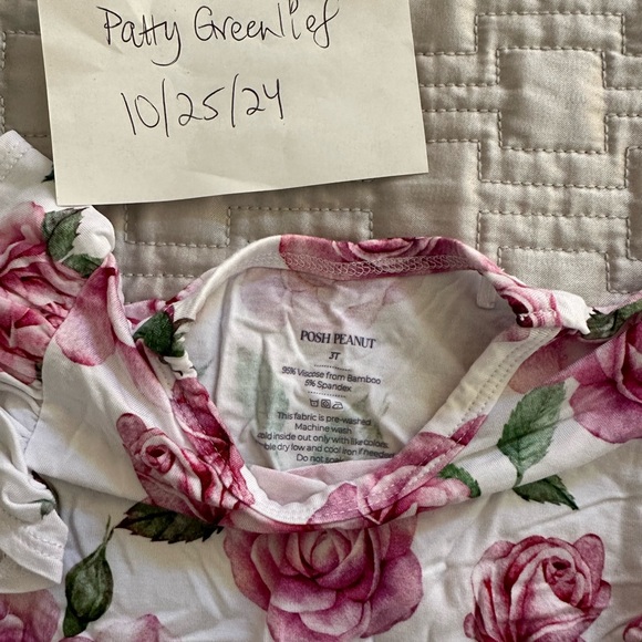 Posh peanut 2 piece set size 3t, pink shorts & short sleeve top - Picture 3 of 3